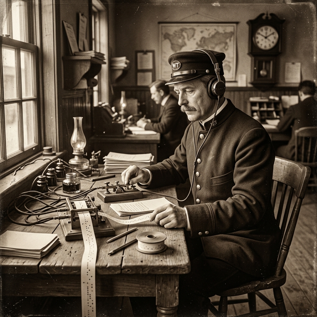 Telegraph Operator Illustration